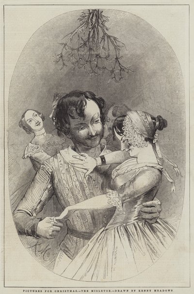 Pictures for Christmas, the Mistletoe by Joseph Kenny Meadows
